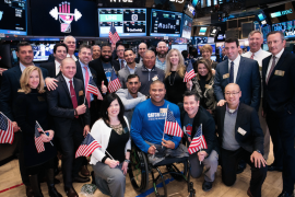 Catch A Lift veterans and supporters at the NYSE opening bell ceremony.